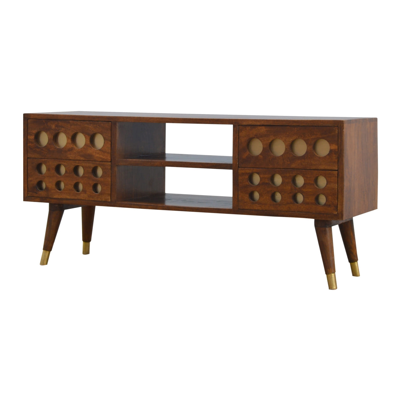 Brass Hole Inlay TV Media Unit