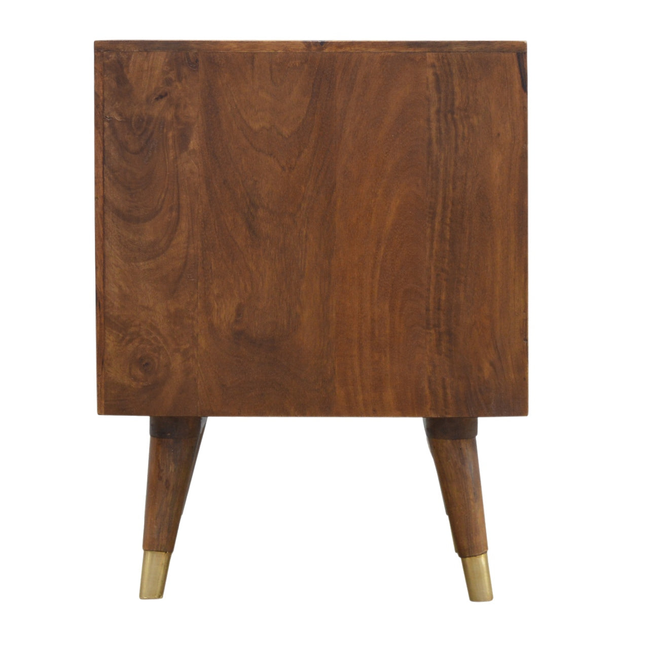 Chestnut Brass Cut-out Bedside Table