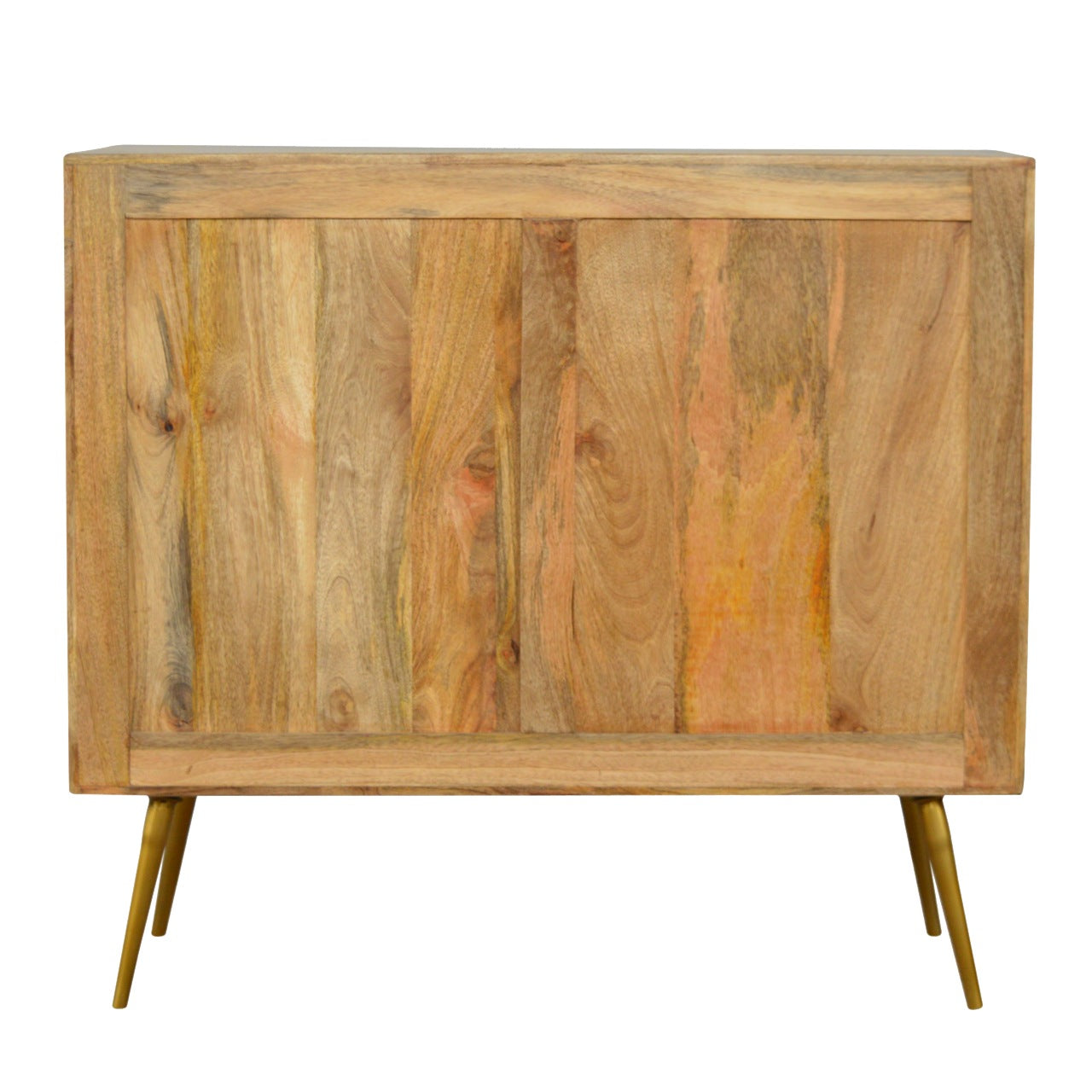 Sleek Cement Brass Inlay Chest of Drawers | Oak Mango Wood