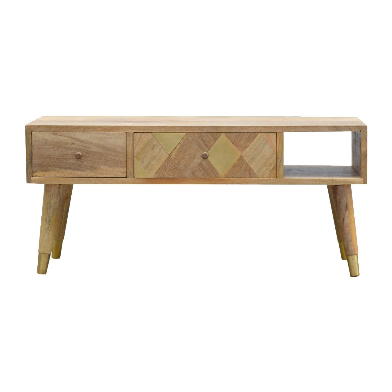 Oak-ish Gold Inlay TV Media Unit