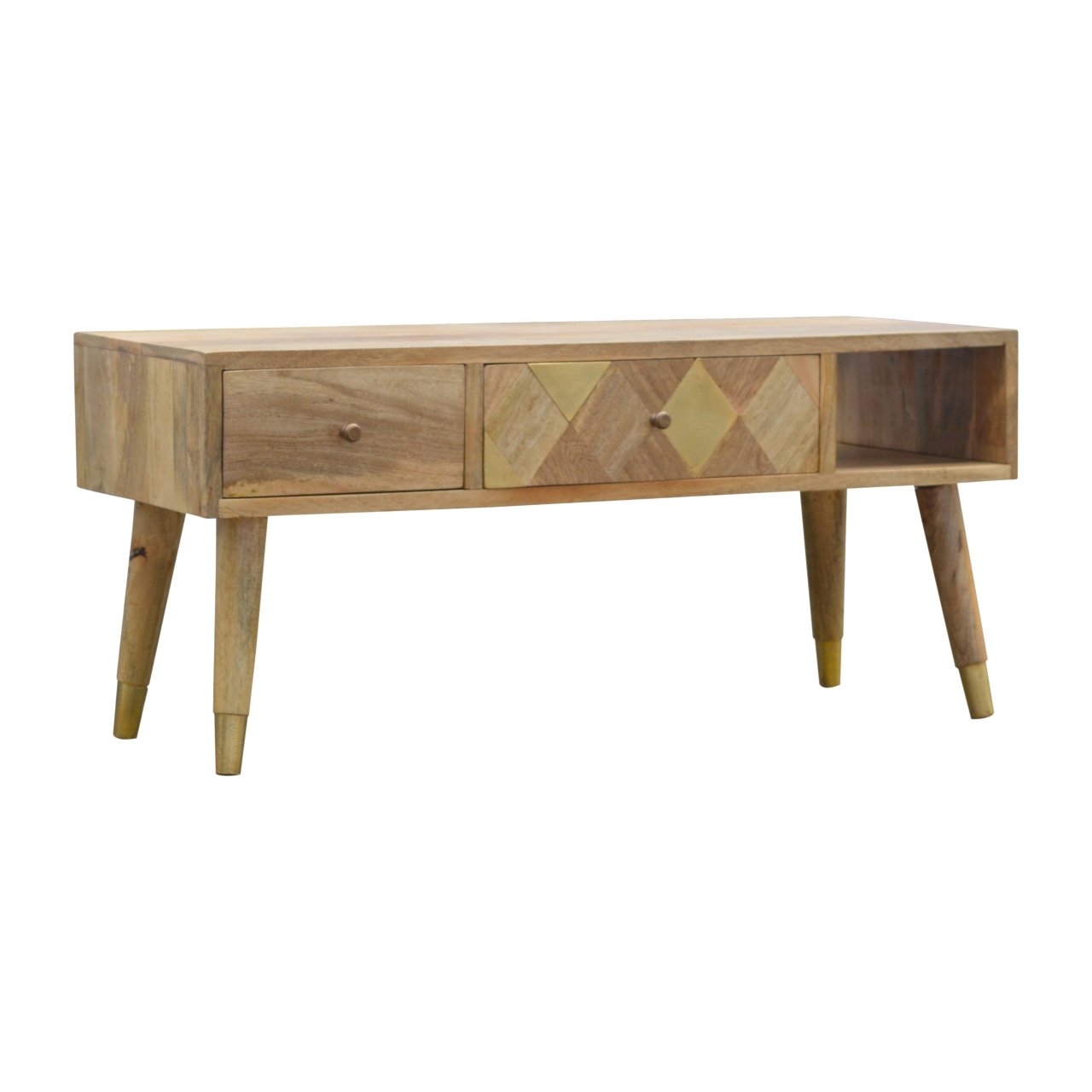 Oak-ish Gold Inlay TV Media Unit