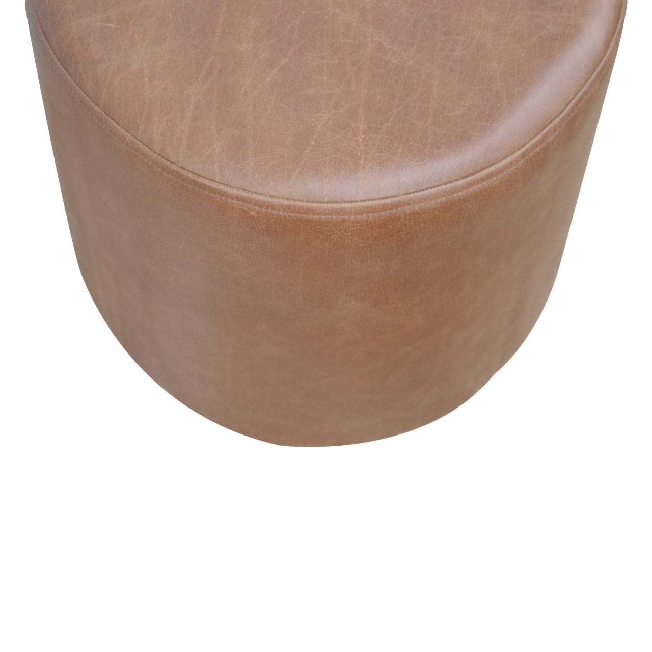 Buffalo Footstool with Gold Base | Buffalo Leather