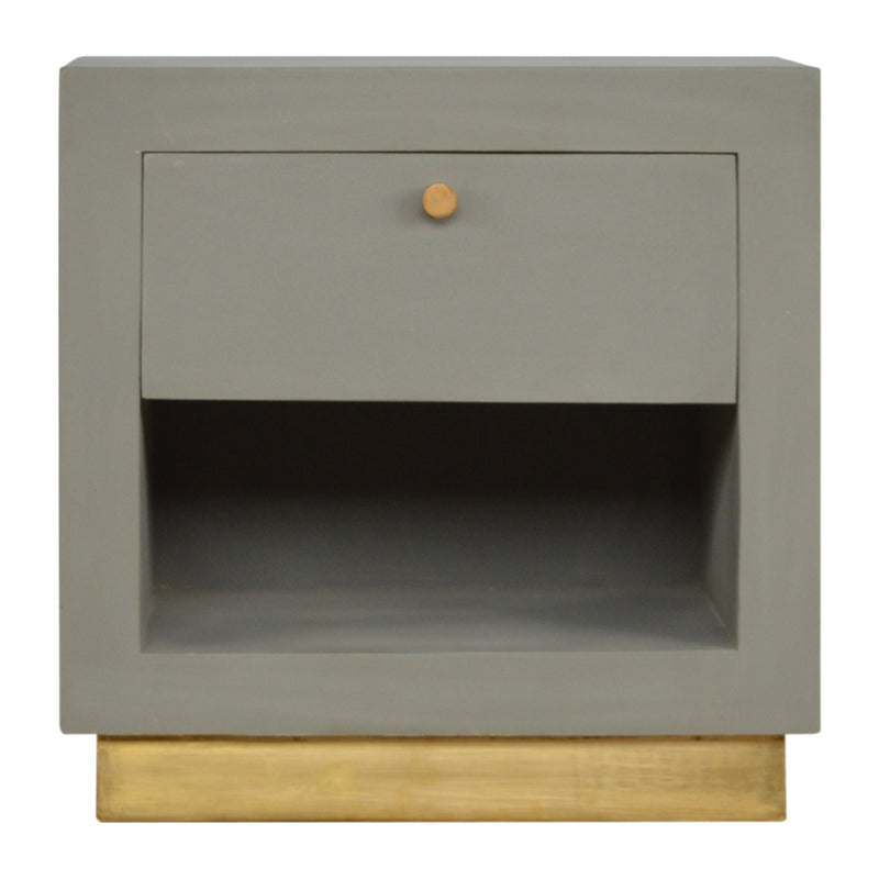 Cement Bedside with Open Slot Bedside Table