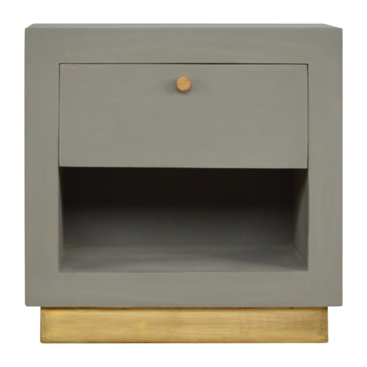 Cement Bedside with Open Slot Bedside Table