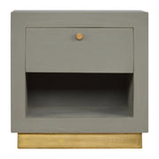 Cement Bedside with Open Slot Bedside Table
