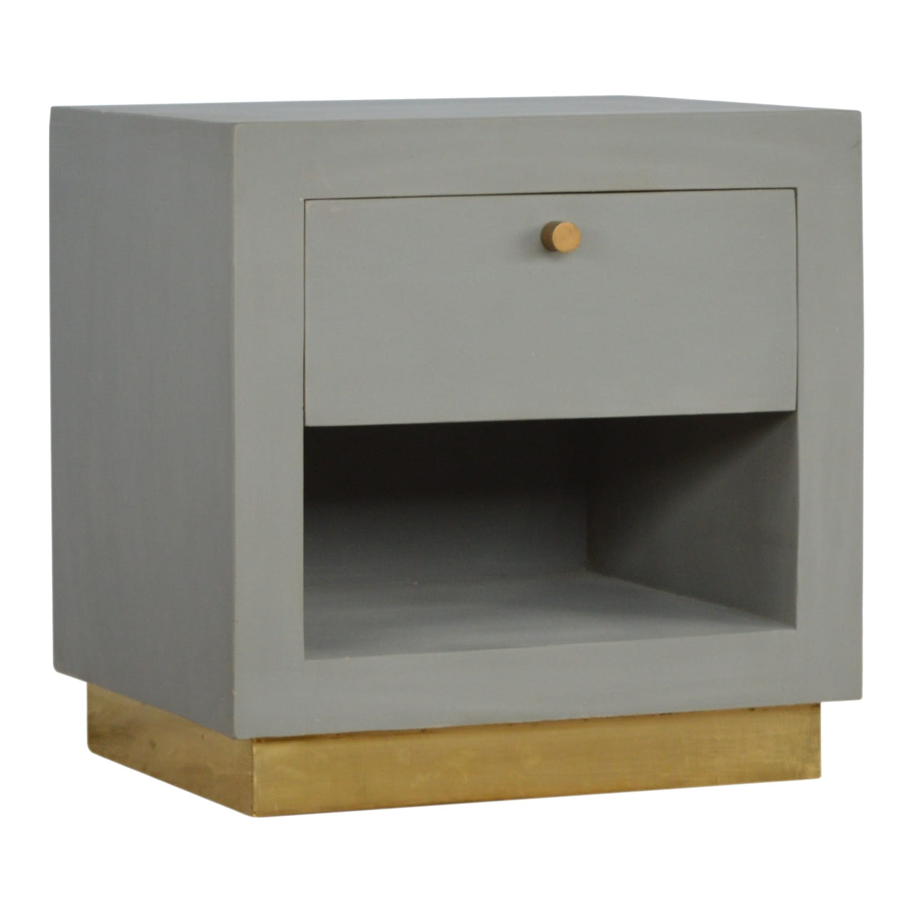 Cement Bedside with Open Slot Bedside Table