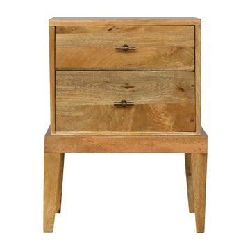 Solid Wood Bedside with T-Bar Knobs Bedside Table