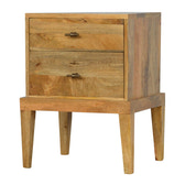 Solid Wood Bedside with T-Bar Knobs Bedside Table