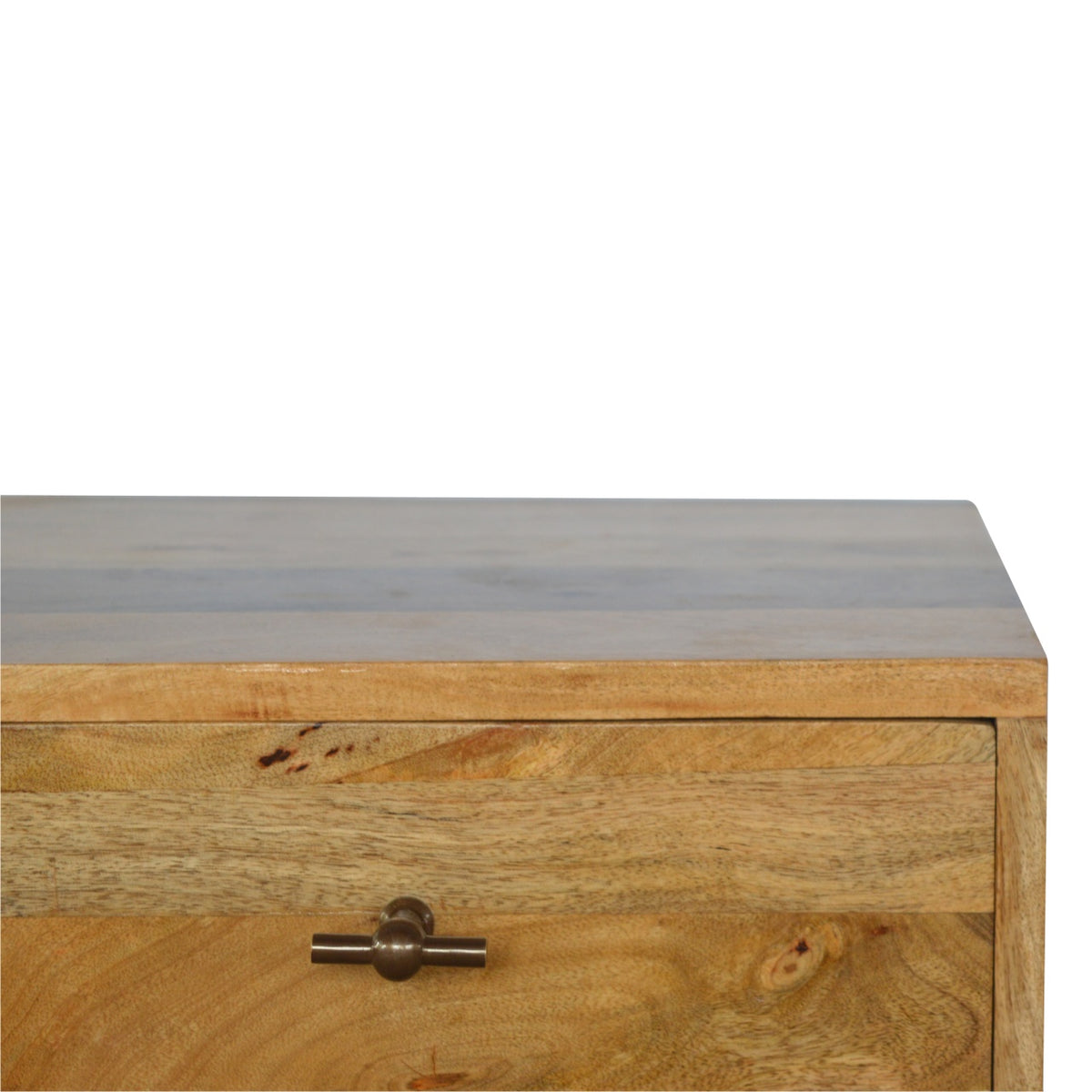 Solid Wood Bedside with T-Bar Knobs Bedside Table