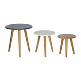 Multi Nordic Stool Set of 3 Footstool
