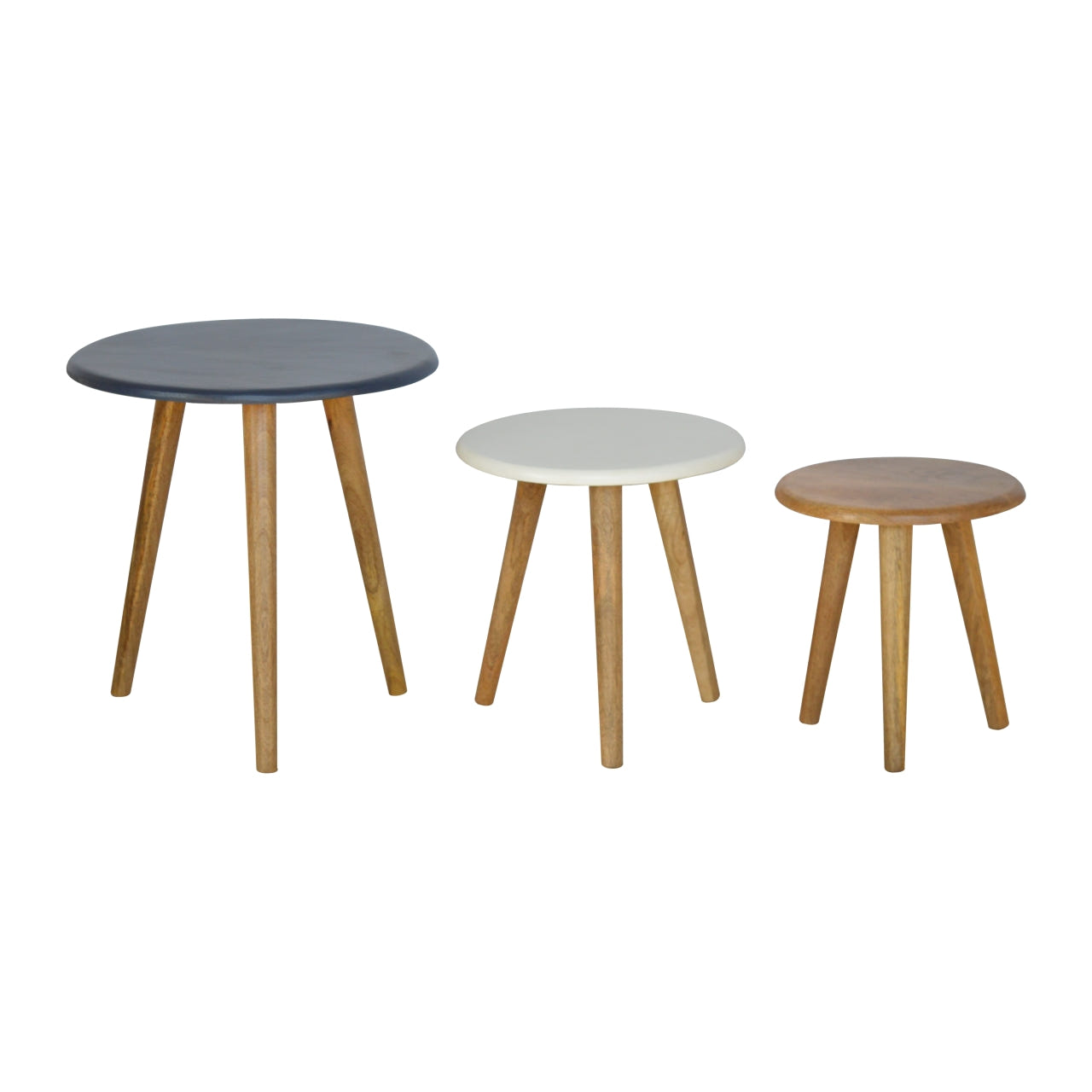 Multi Nordic Stool Set of 3 Footstool