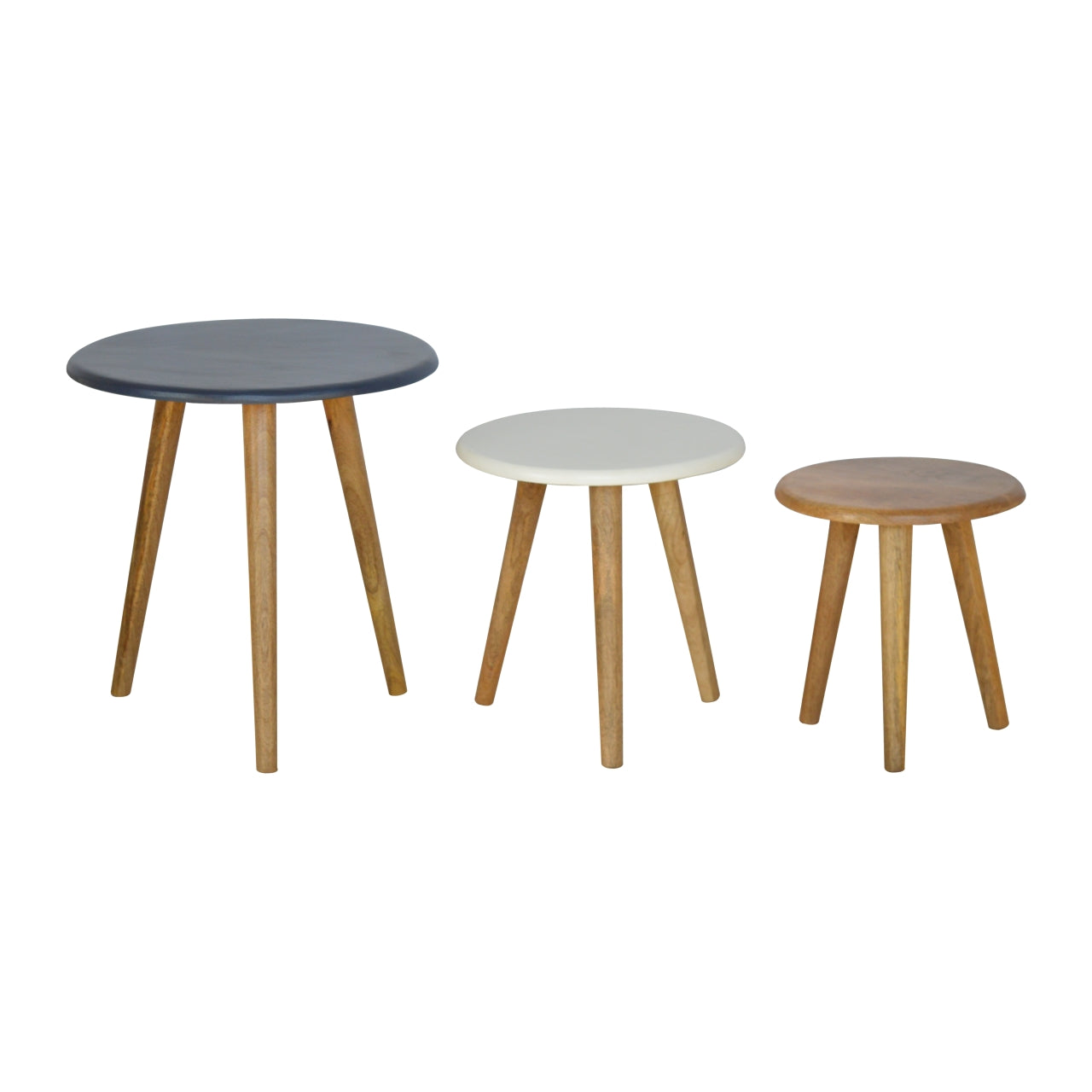 Multi Nordic Stool Set of 3 Footstool