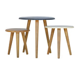 Multi Nordic Stool Set of 3 Footstool