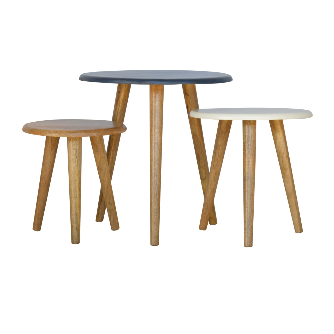 Multi Nordic Stool Set of 3 Footstool