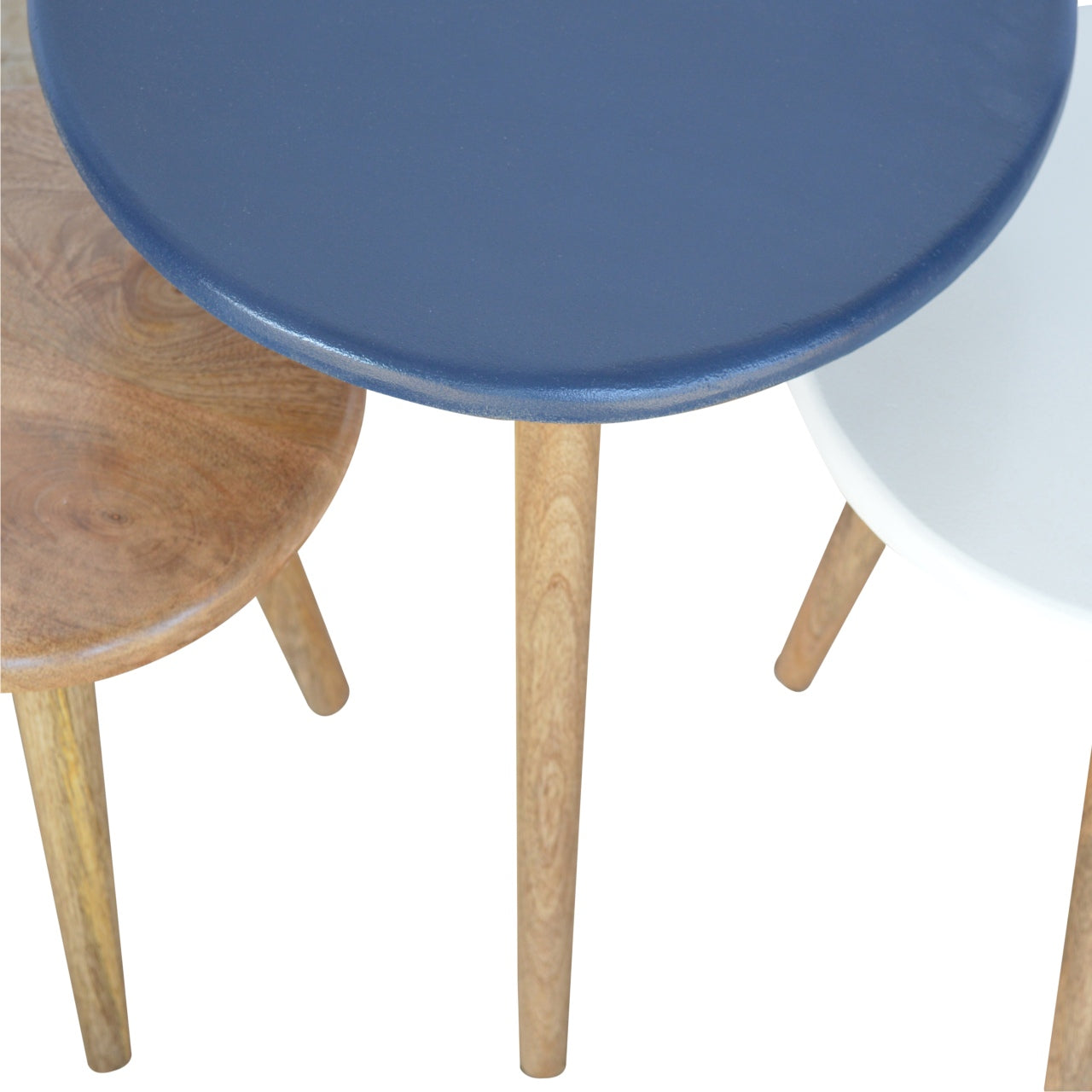 Multi Nordic Stool Set of 3 Footstool