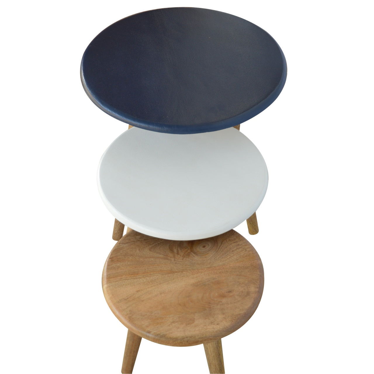 Multi Nordic Stool Set of 3 Footstool