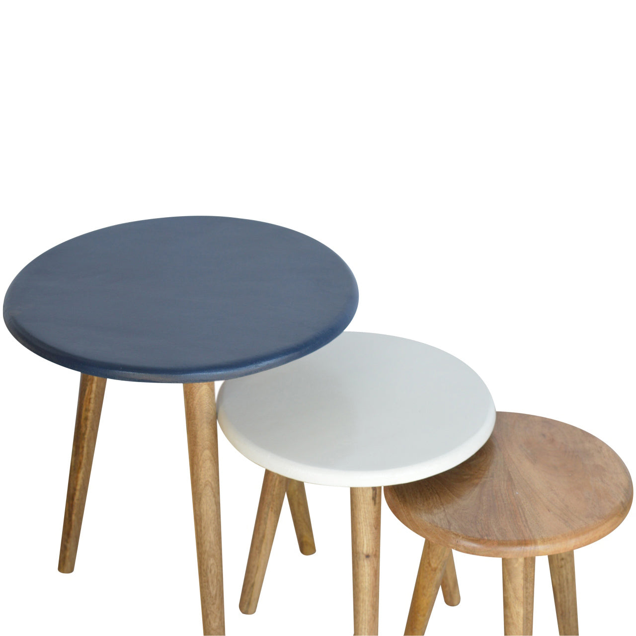 Multi Nordic Stool Set of 3 Footstool