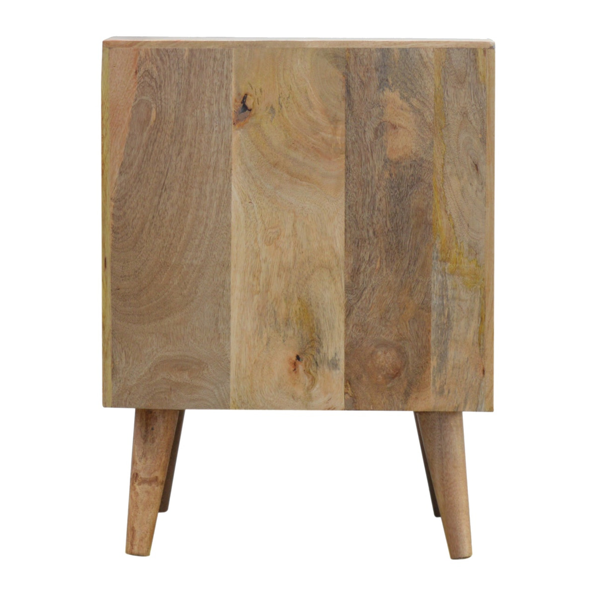 White and Grey Raised Bedside Table | Hand-Painted Solid Mango Wood