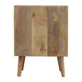 White and Grey Raised Bedside Table | Hand-Painted Solid Mango Wood