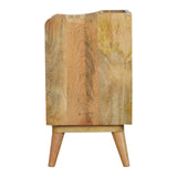 Pineapple Screen Printed Bedside Table | Oak Mango Wood