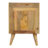Pineapple Screen Printed Bedside Table | Oak Mango Wood