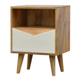 White Envelope Bedside Table | Oak-Ish Solid Mango Wood