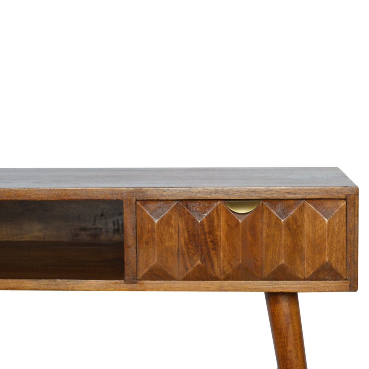 Chestnut Prism Writing Desk | Hand-Carved