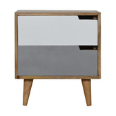 Grey Painted Cut-out Bedside Table