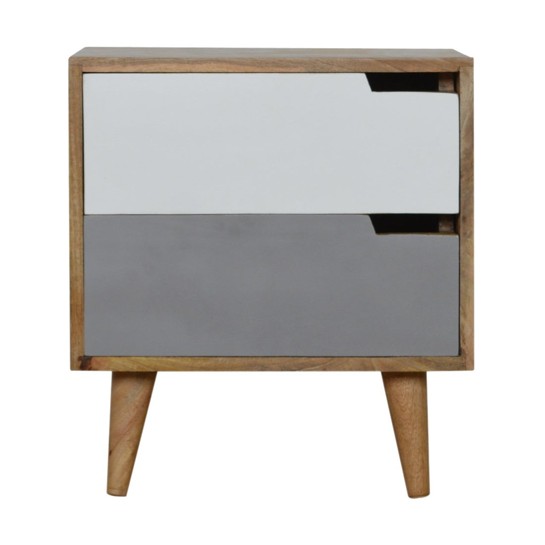 Grey Painted Cut-out Bedside Table