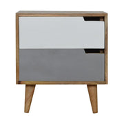 Grey Painted Cut-out Bedside Table