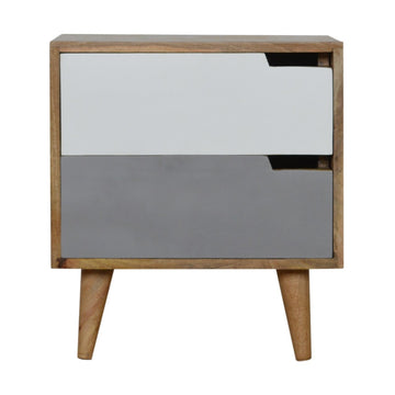 Grey Painted Cut-out Bedside Table