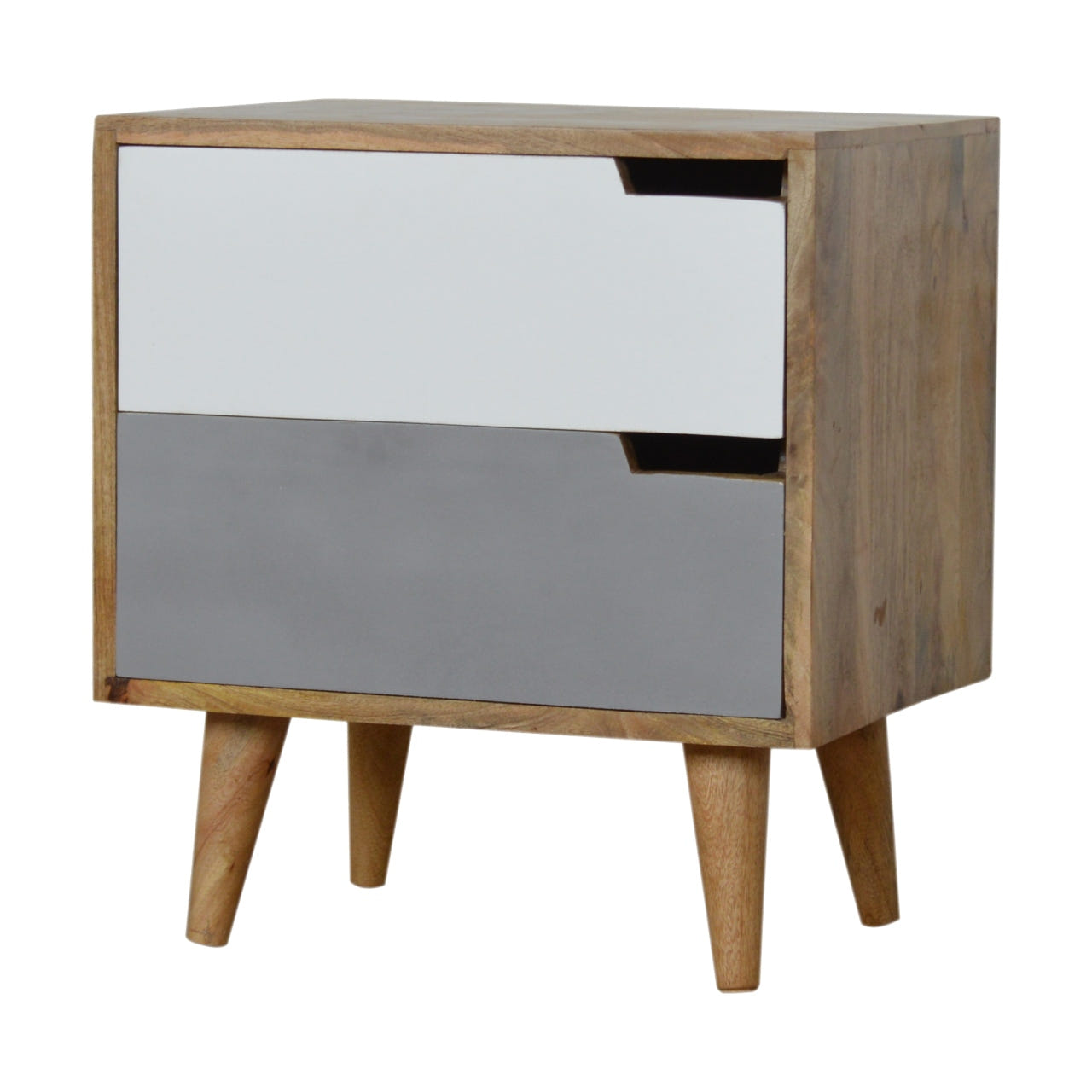 Grey Painted Cut-out Bedside Table