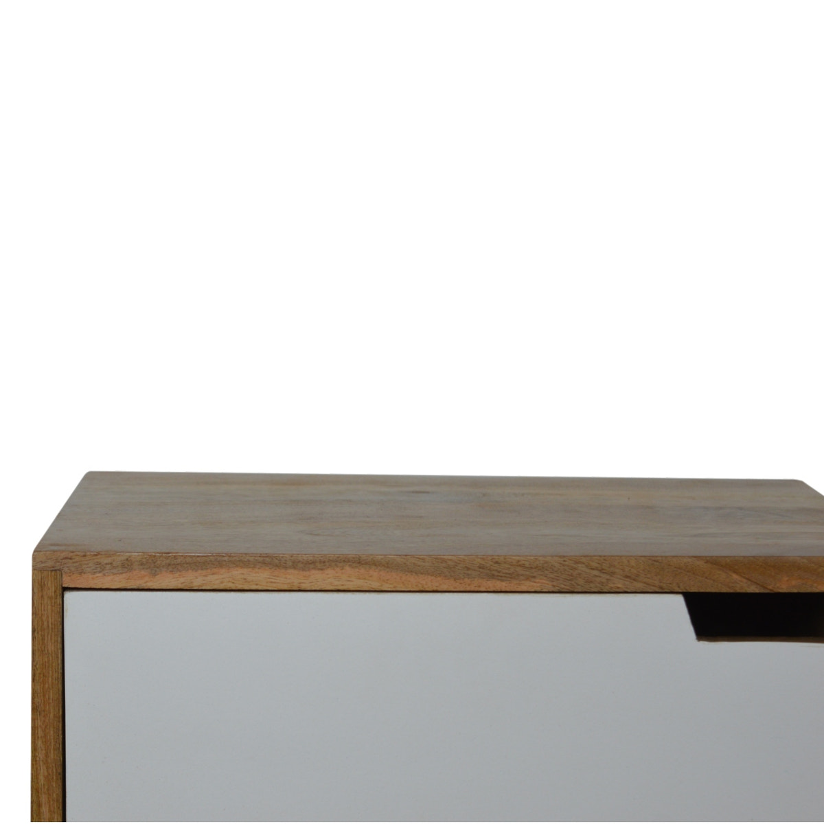 Grey Painted Cut-out Bedside Table