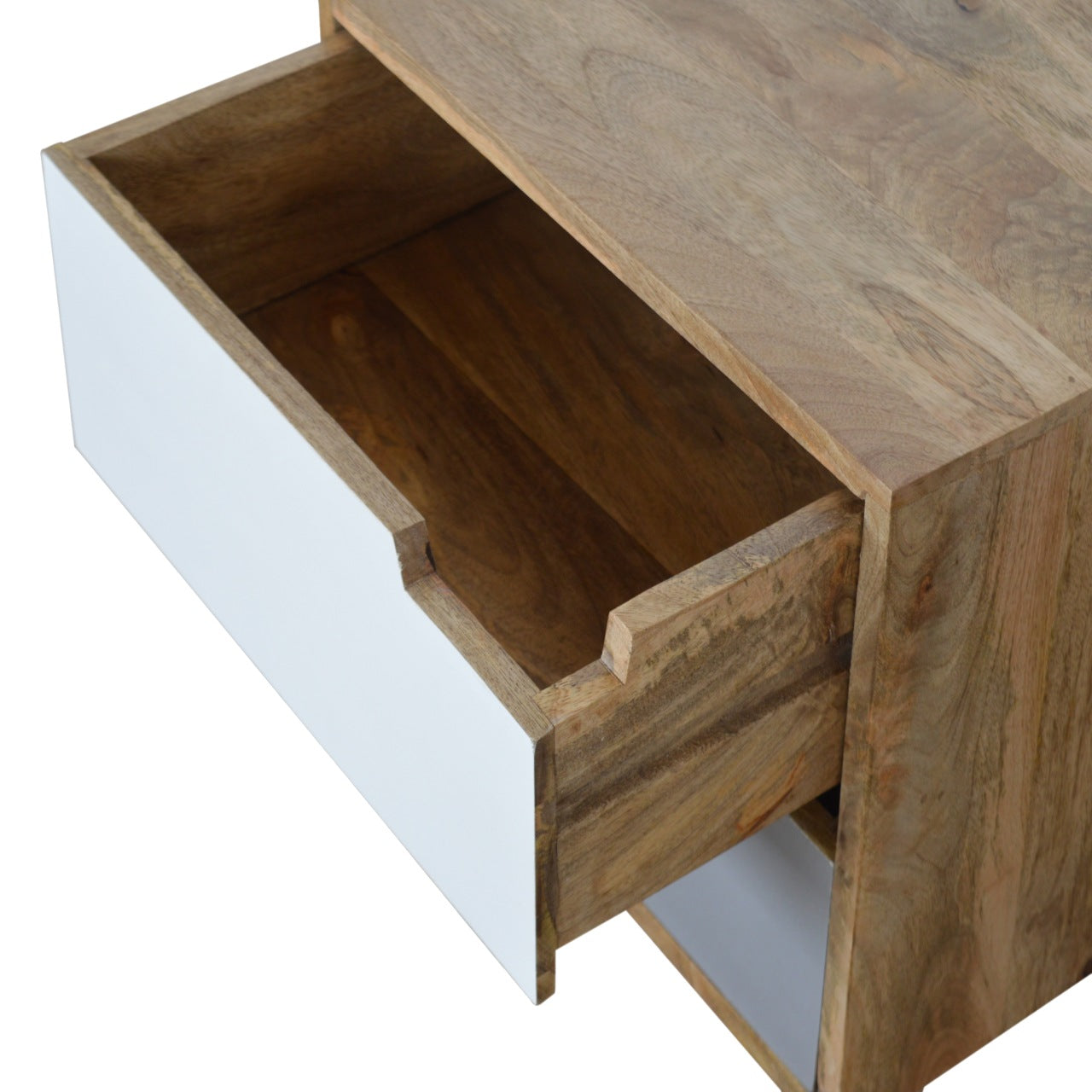 Grey Painted Cut-out Bedside Table