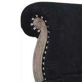 Black Velvet Studded Chair | Cotton Velvet