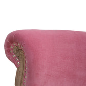 Pink Velvet Studded Chair | Cotton Velvet