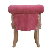 Pink Velvet Studded Chair | Cotton Velvet