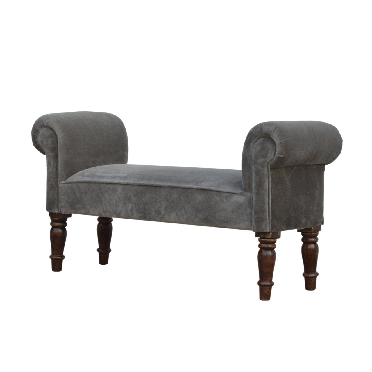 Grey Velvet Bench | Cotton Velvet