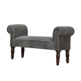 Grey Velvet Bench | Cotton Velvet