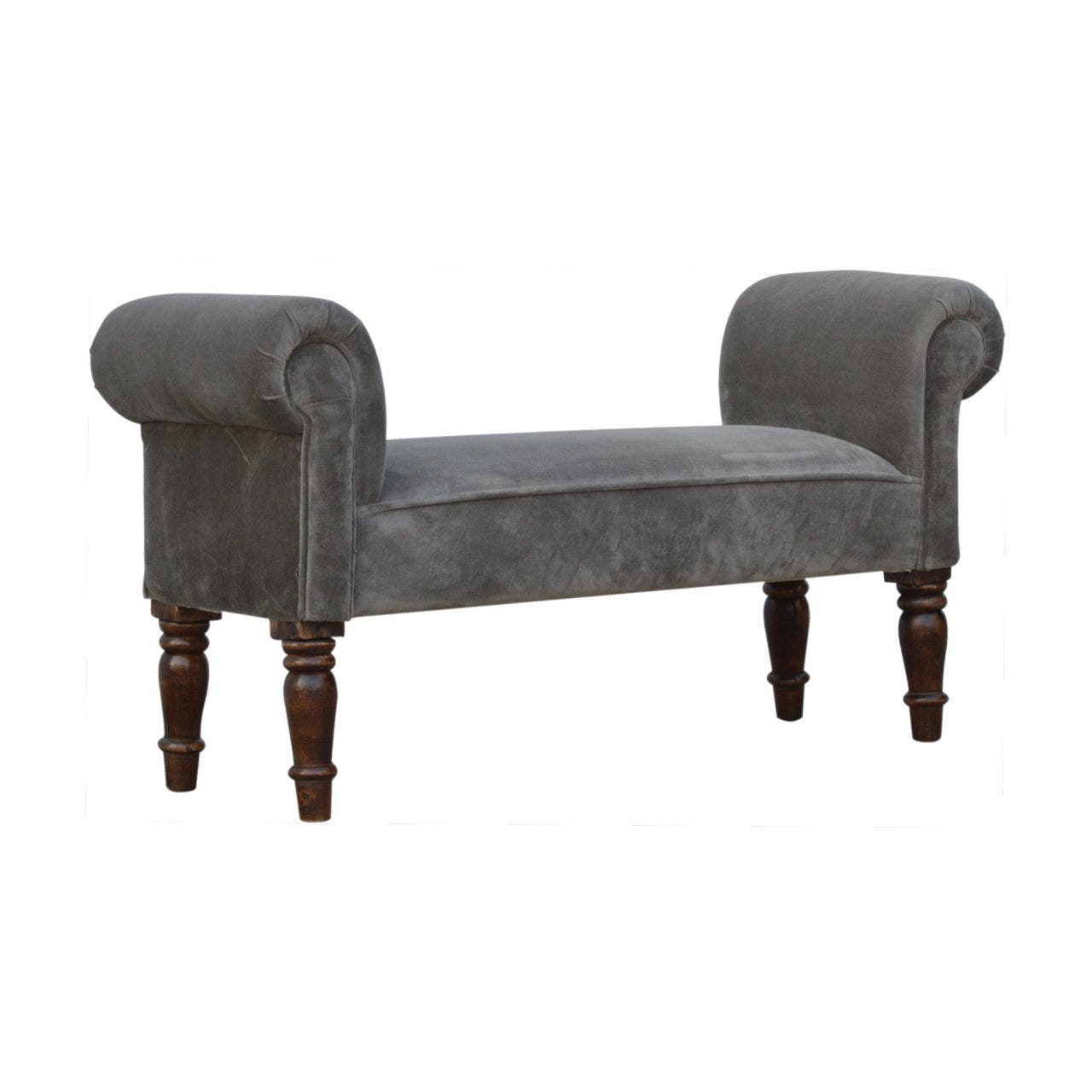 Grey Velvet Bench | Cotton Velvet