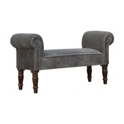 Grey Velvet Bench | Cotton Velvet