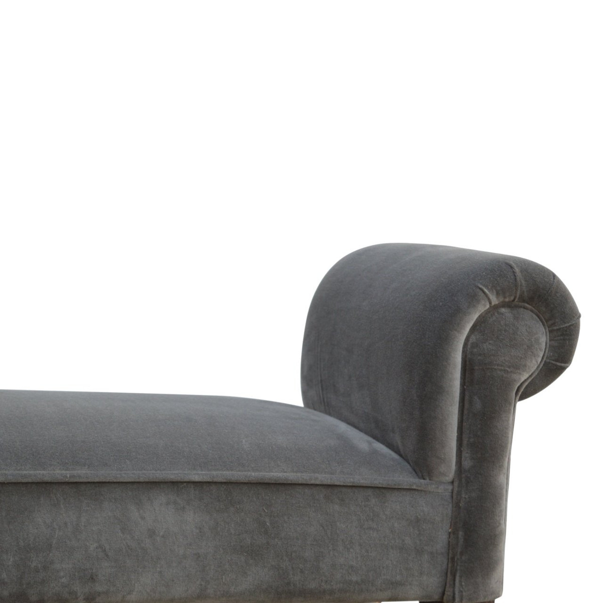 Grey Velvet Bench | Cotton Velvet