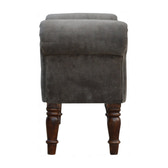 Grey Velvet Bench | Cotton Velvet