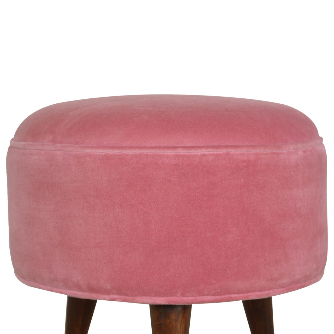 Pink Velvet Nordic Style Footstool | Cotton Velvet
