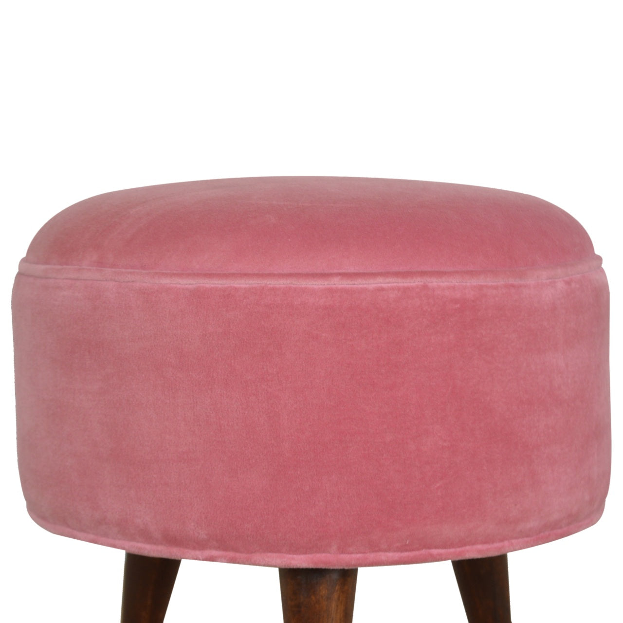 Pink Velvet Nordic Style Footstool | Cotton Velvet