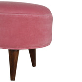 Pink Velvet Nordic Style Footstool | Cotton Velvet