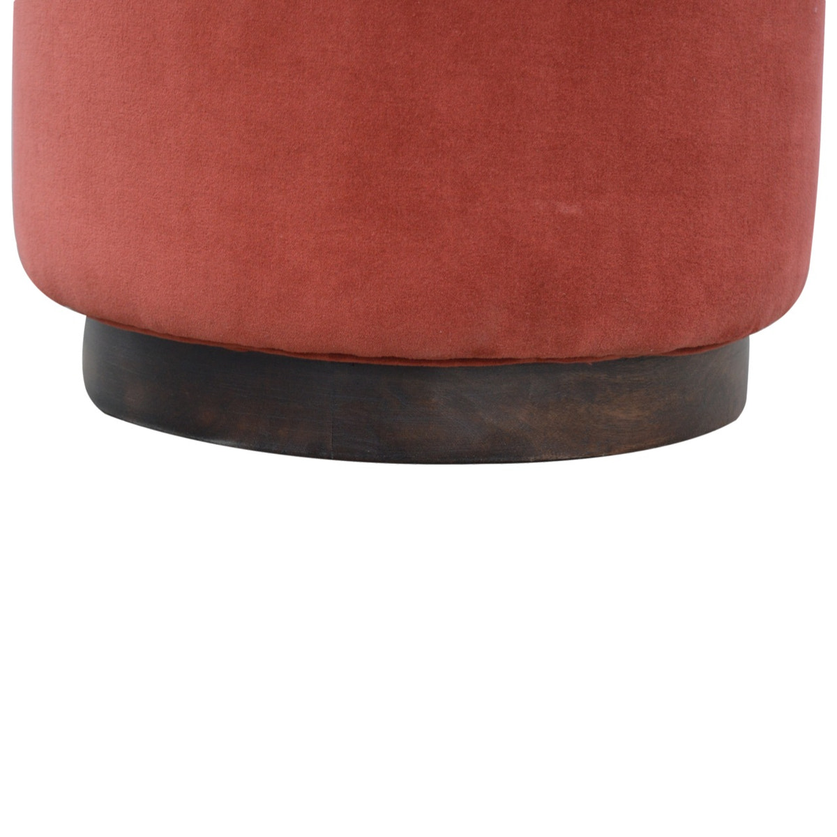 Large Brick Velvet Wooden Footstool | Cotton Velvet