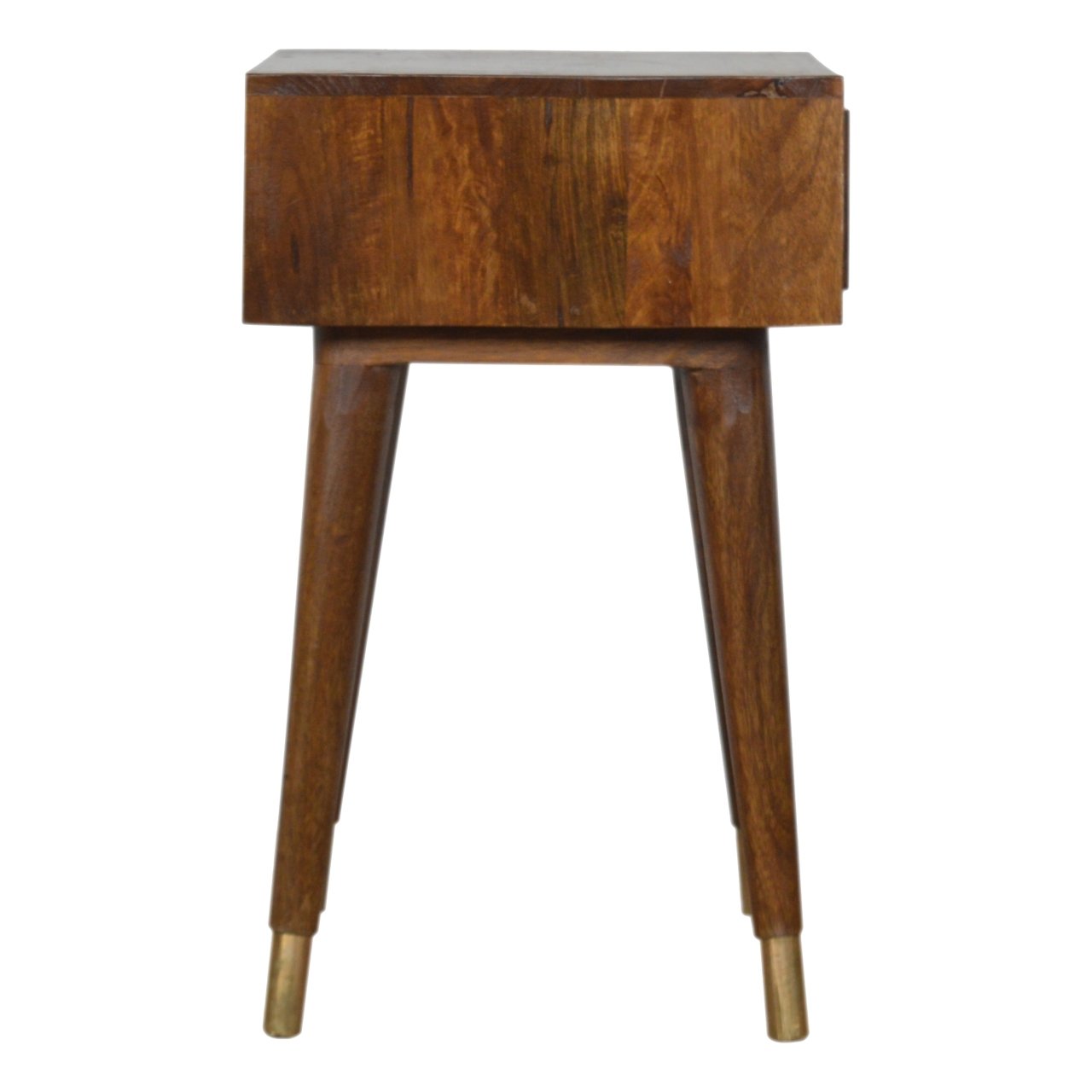Chestnut Brass Cut out Bedside Table