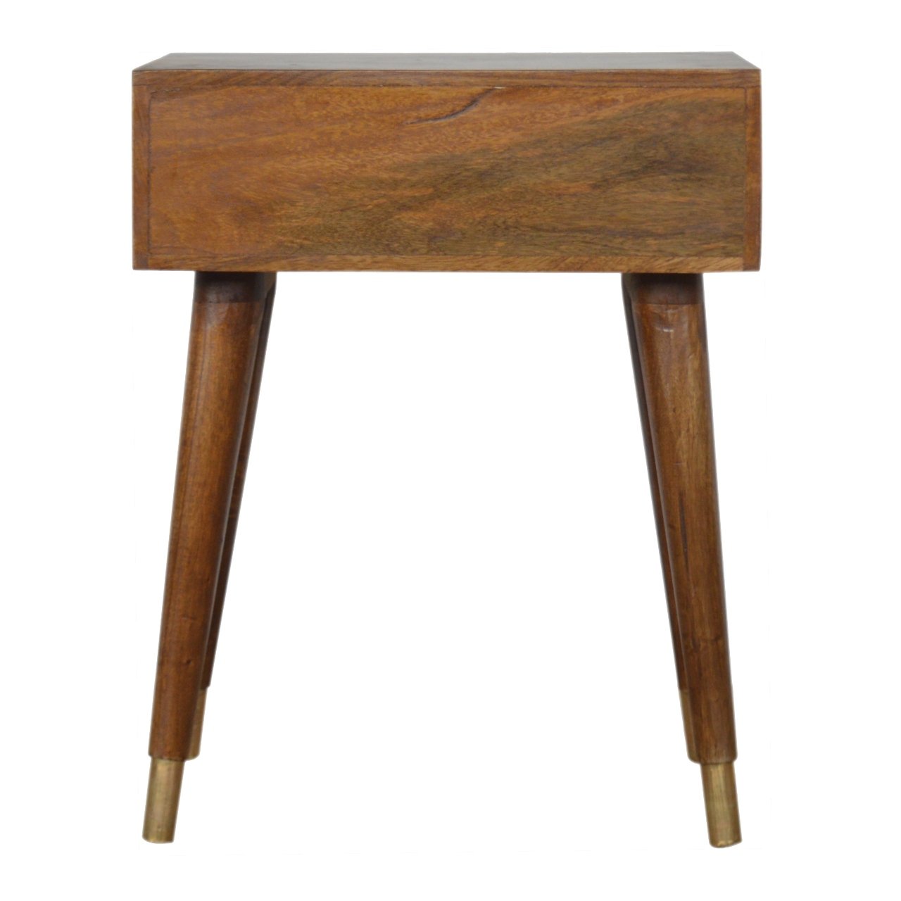 Chestnut Brass Cut out Bedside Table