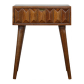 Carved Chestnut Bedside Table | Hand-Carved